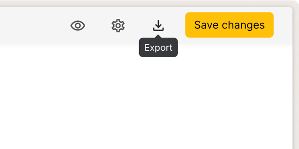 Save your page to export its HTML code